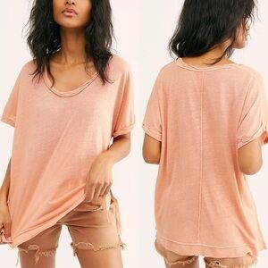 Free People Revolve Under the Sun Tee Peach NWT